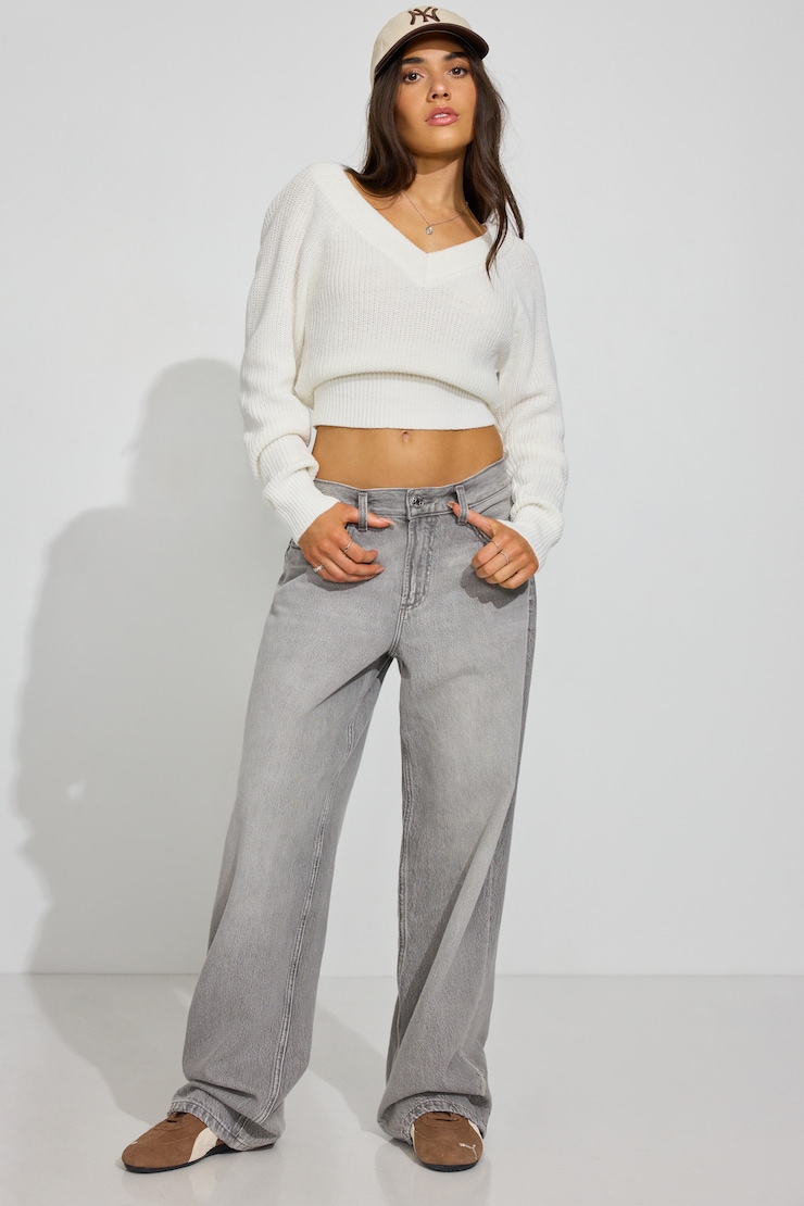Low Rise Baggy Jeans Black